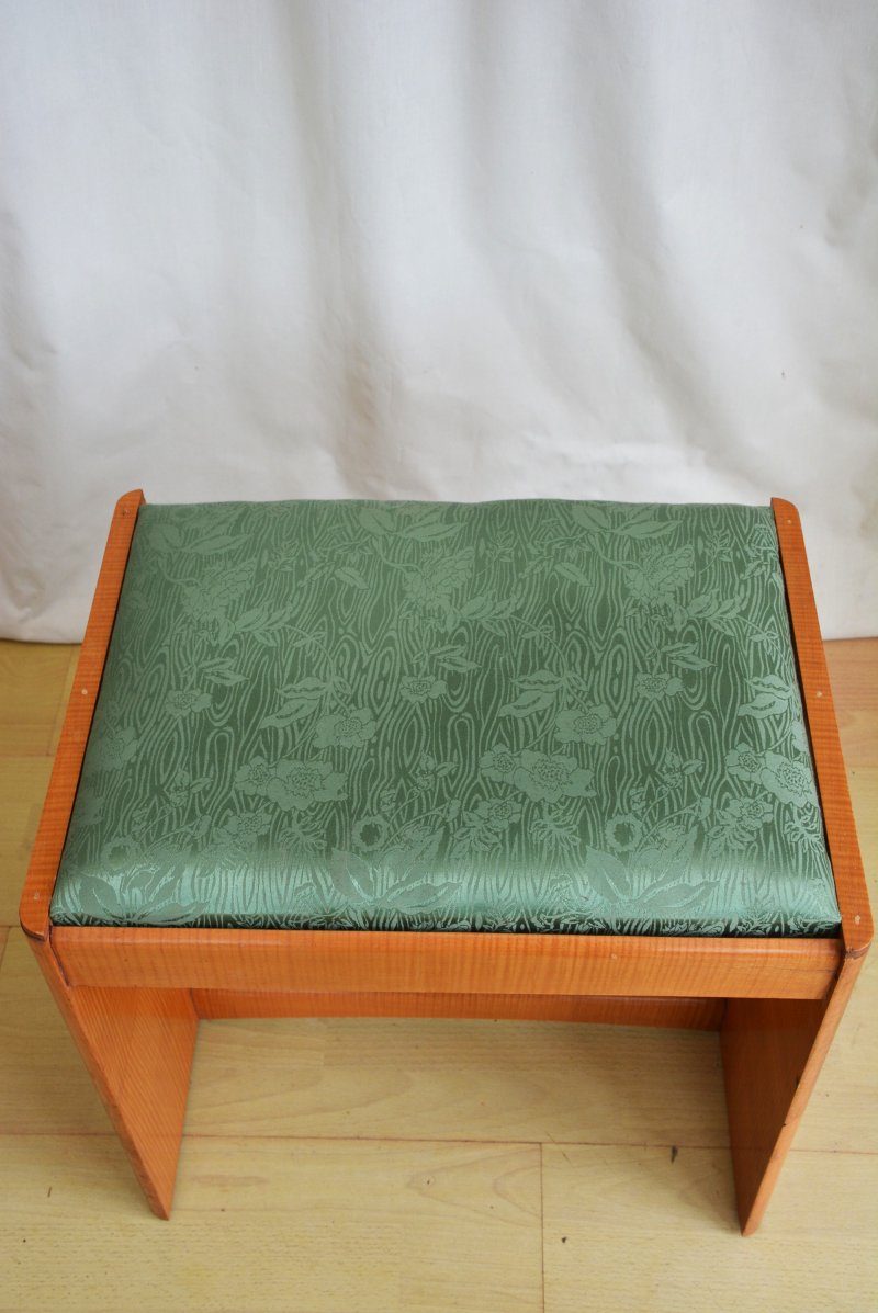 English Art Deco Sycamore Dressing Table Stool - Image 10